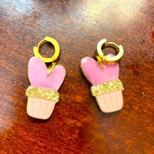 Pink Cupcake Earrings